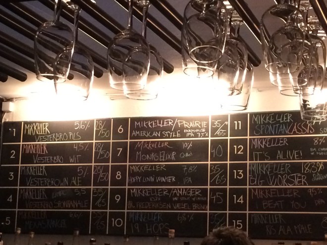 Beer list at Mikkeller
